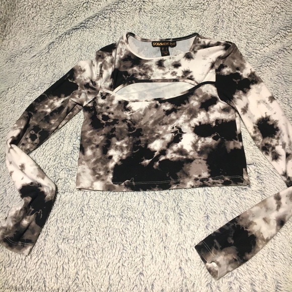 Marble long sleeve crop top - Picture 1 of 1